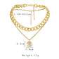 Jewelry punk hip-hop double thick chain choker necklace fashion retro coin pendant necklace