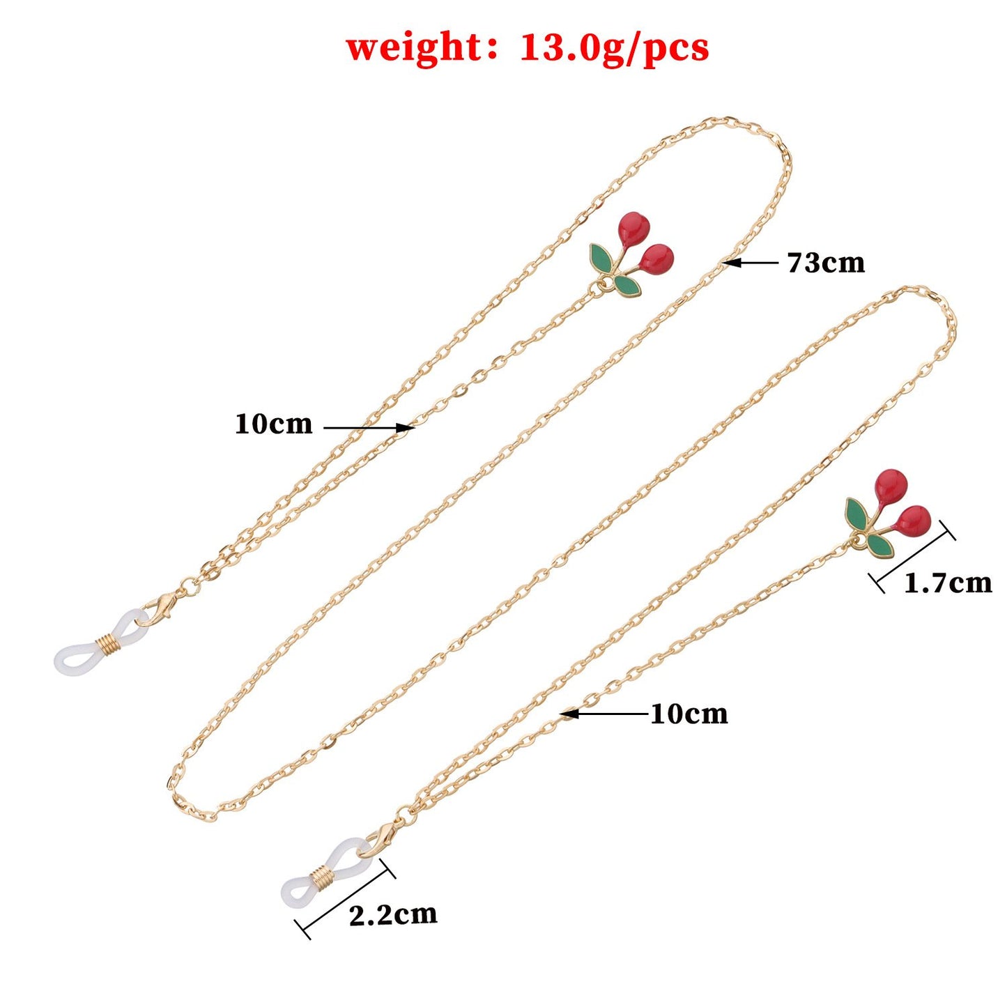 Jewelry Temperament Popular Red Cherry Pendant Glasses Chain Fashion Metal Chain Glasses Accessories