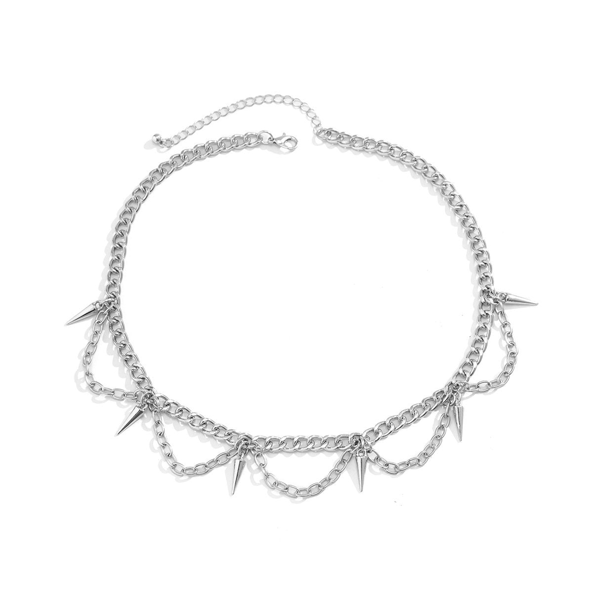 Jewelry Punk Metal Rivet Necklace Female Hip Hop Personality Geometric Chain Clavicle Necklace