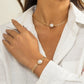Jewelry Metal Texture Watch Chain Necklace Hip Hop Retro Inlaid Pearl Chain Clavicle Necklace