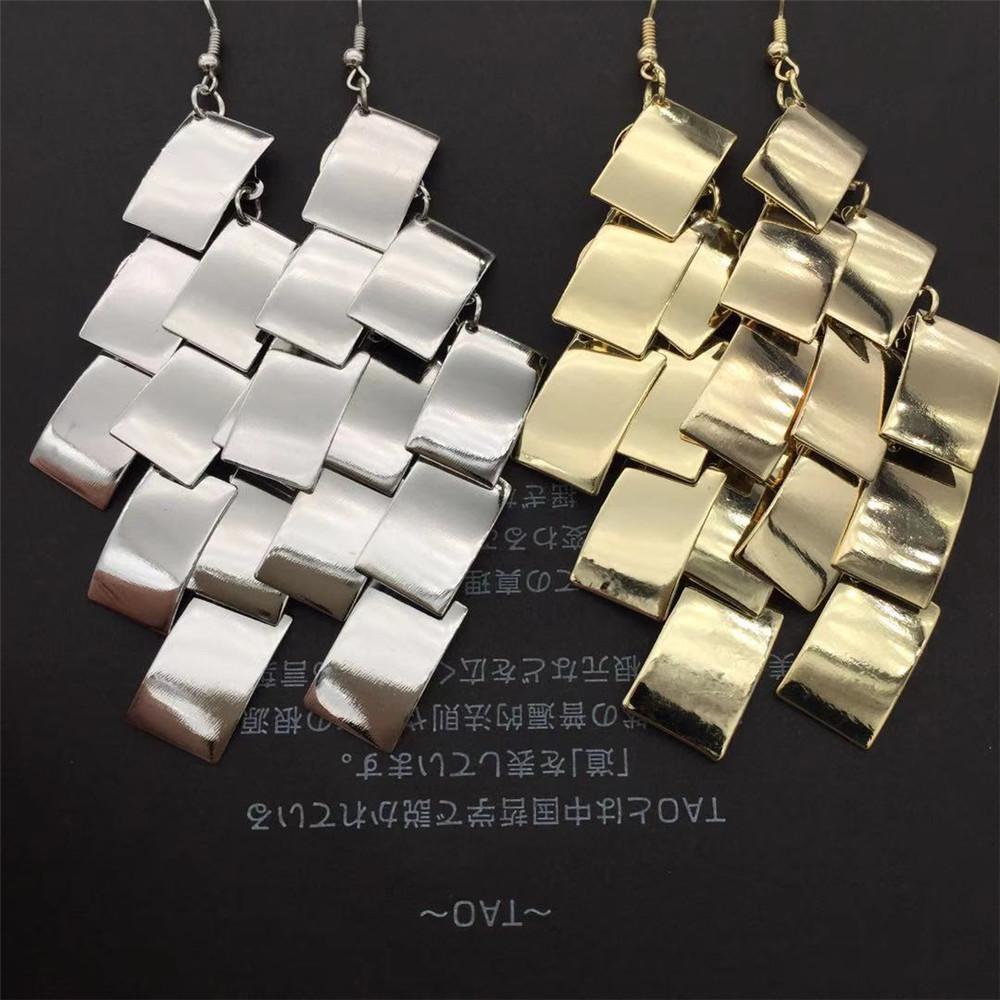 Rectangular Sequin Long Earrings Retro Exaggerated Earrings Indian Earrings earrings