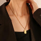 Stainless steel gold-plated square letter pendant ins cold simple trend retro collarbone necklace