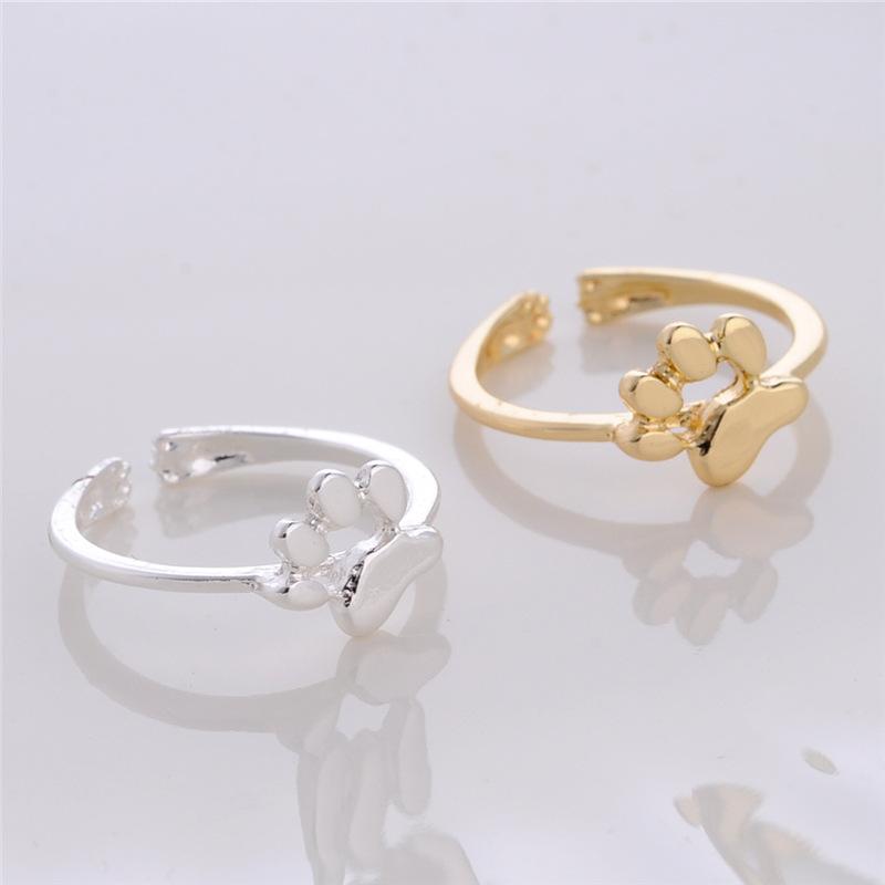 Jewelry Cute Dog Print Ring Personality Versatile Puppy Footprint Fashion Ring