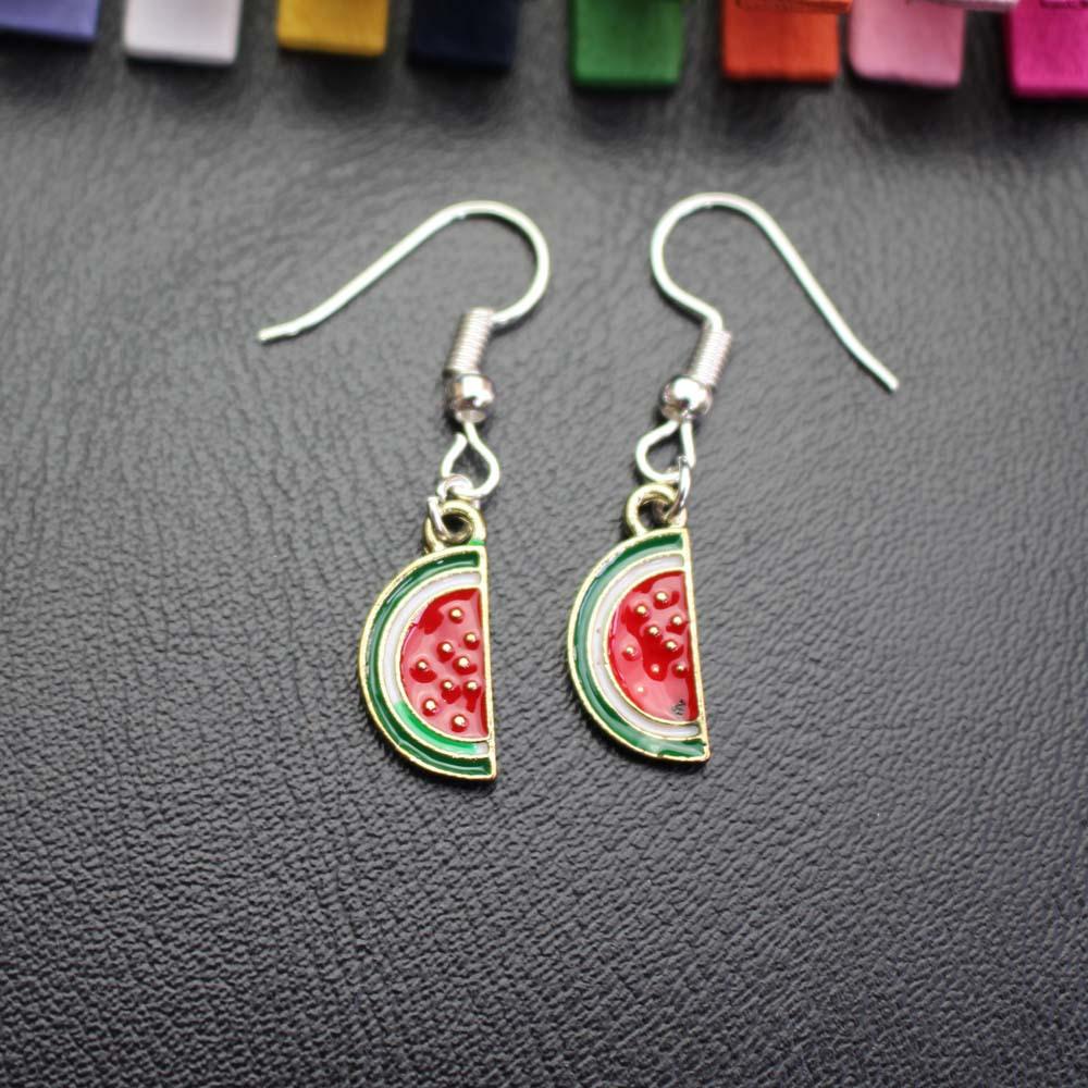 Summary of fruit series earrings drop oil drop diamond strawberry watermelon pineapple banana earrings