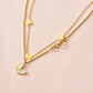 Stainless steel real gold-plated shell love matte butterfly clavicle chain star moon titanium steel light luxury necklace