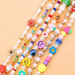 Jewelry multi-element fashion trend pearl necklace cartoon painted soft pottery fruit smiley necklace