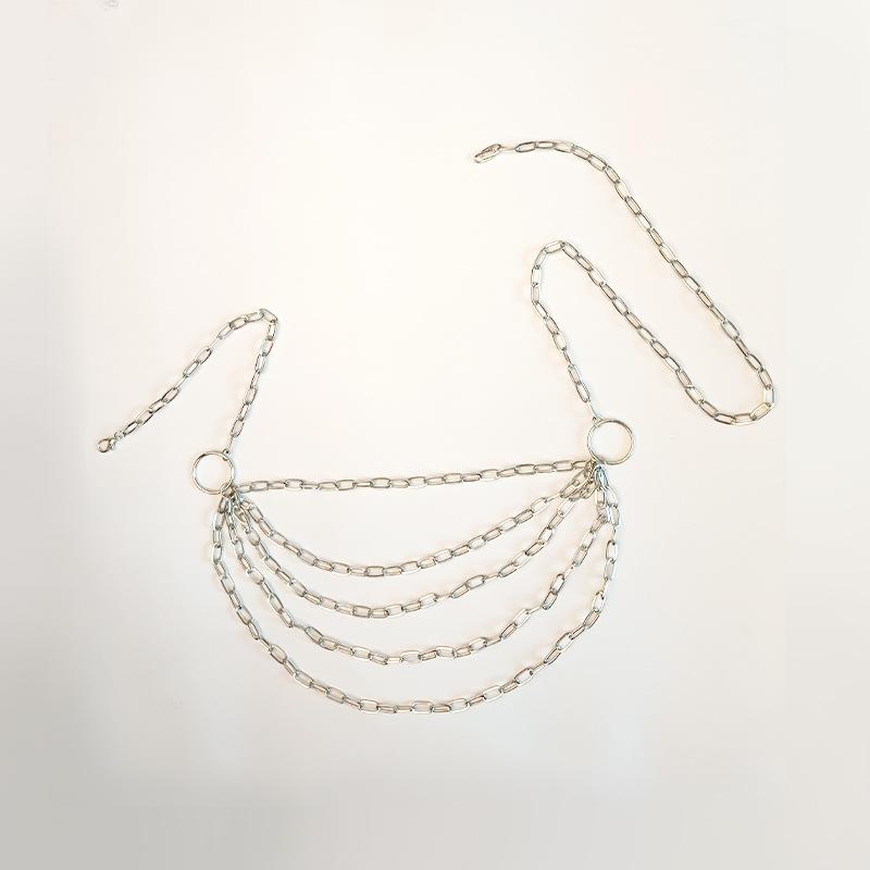 Jewelry fashion punk cool handsome multi-layer underwear chain geometric retro body chain personality all-match