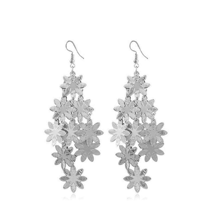 Multi-layer snow and ice flower piece ladies earrings vintage all-match earrings