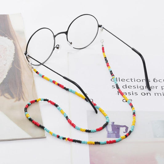 Fashion Non-slip Glasses Chain Beach Glasses Rope Lanyard Adjustable Rice Bead Mask Chain Glasses Chain