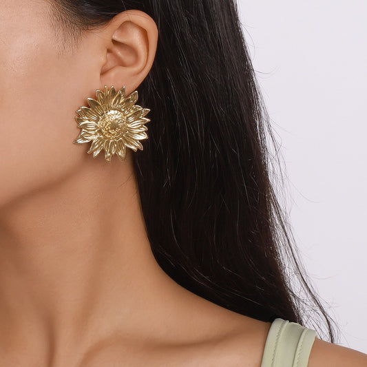 1649 Summer love warm sunflower sun flower earrings metal cold fashion earrings show earrings