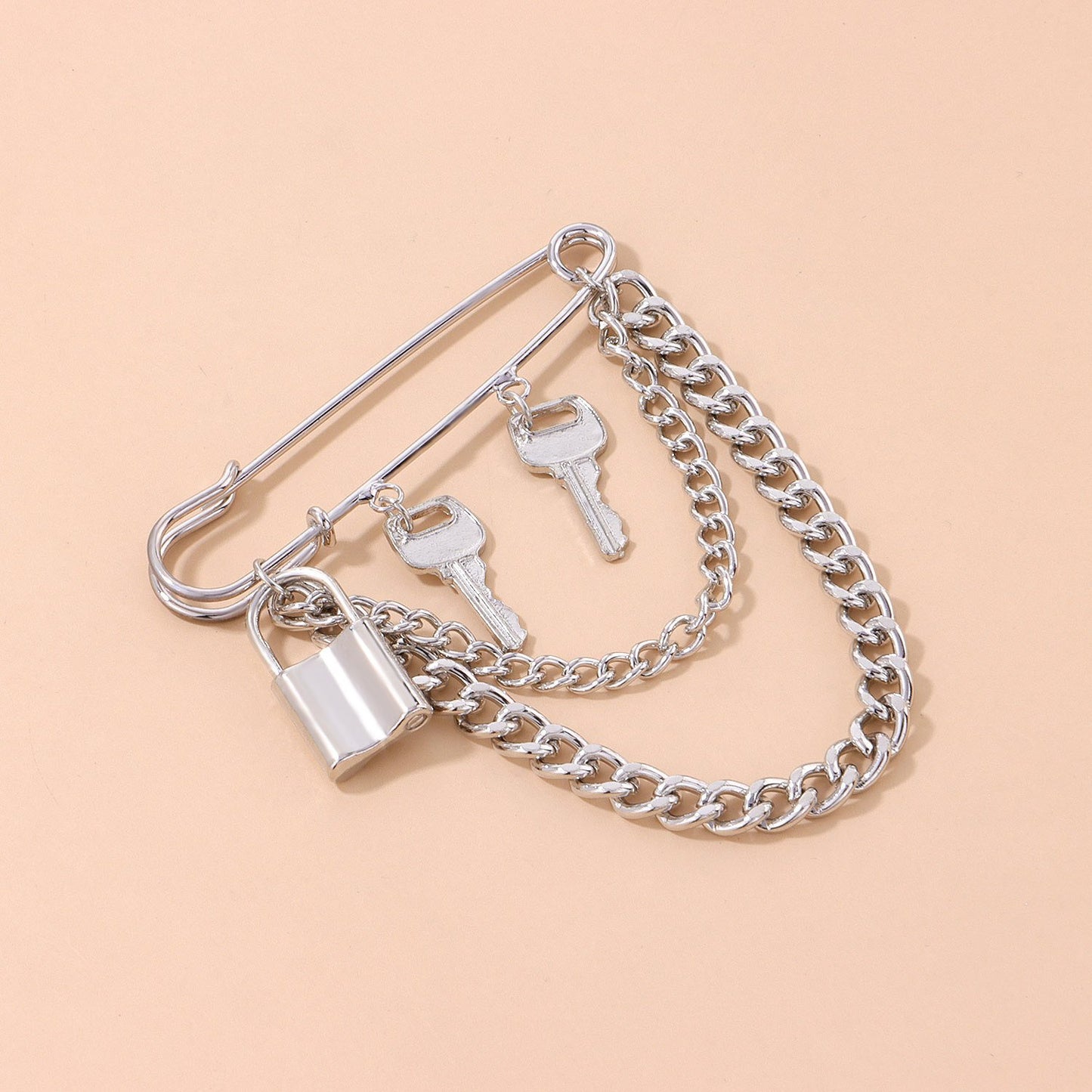 Jewelry multi-element fashion lock-shaped brooch indifferent pin men and women key brooch accessories