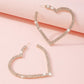 E1254 Fashion Full Diamond Earrings Exaggerated Personality Love Earrings Temperament Sweet Simple Earrings