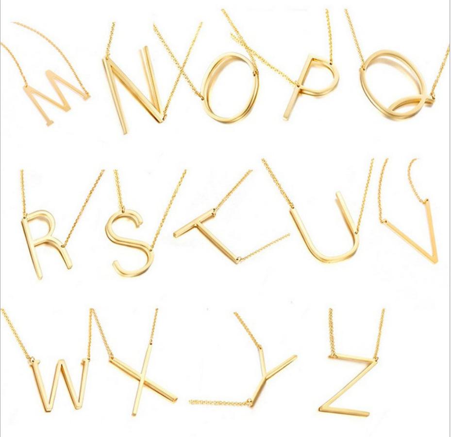 Stainless Steel Pendant 26 Letters Necklace Popular Jewelry