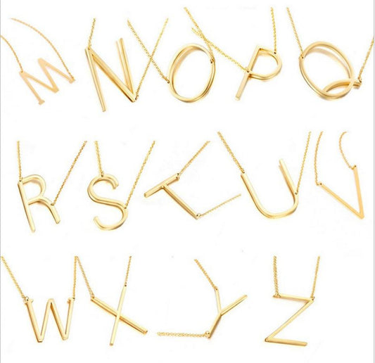 Stainless Steel Pendant 26 Letters Necklace Popular Jewelry