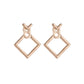 Jewelry Fashion Personality Versatile Earrings Minimalist Geometric Hollow Diamond Square Stud Earrings
