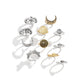 Jewelry cold geometric multi-element niche joint ring retro old star moon face makeup ring