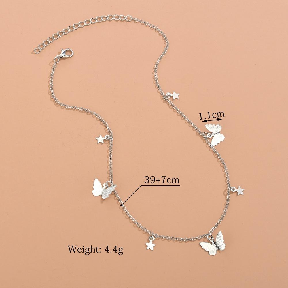 Jewelry Simple Fashion Butterfly Necklace Personality Popular Five-pointed Star Clavicle Chain Women's Accessories