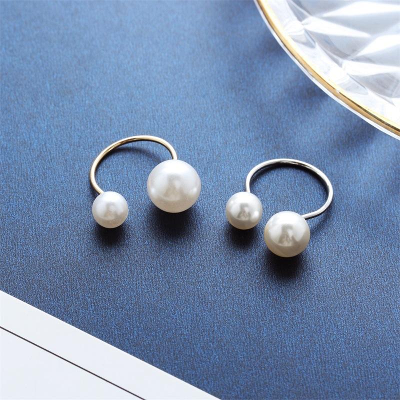 656 Hand Decoration Elegant Lady Style U-Shape Size Pearl Opening Adjustable Ring