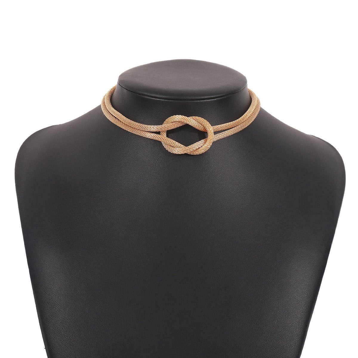 N1161 Creative Network Chain Necklace Women's French Light Luxury Buckle Knotted Necklace Cold and Personality Necklace