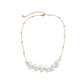 Jewelry Temperament Baroque Shaped Imitation Pearl Necklace Simple Cold Metal Chain Necklace