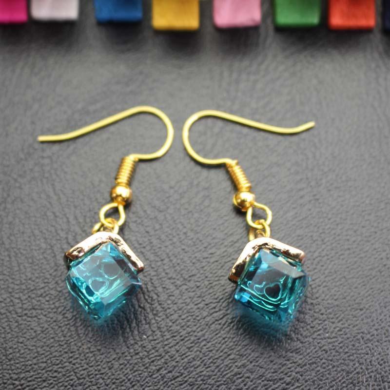 Rhinestone drop earrings 3-color high transparent crystal glass gift direct supply w