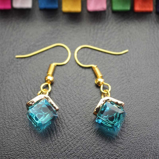 Rhinestone drop earrings 3-color high transparent crystal glass gift direct supply w