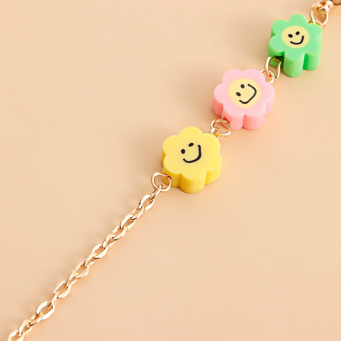 Colorful mask hanging chain Glasses hanging chain soft pottery flower butterfly glasses chain mask chain