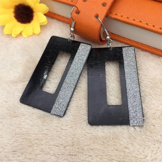 Fashion Square Frosted Earrings High Cool Ladies Ear Jewelry