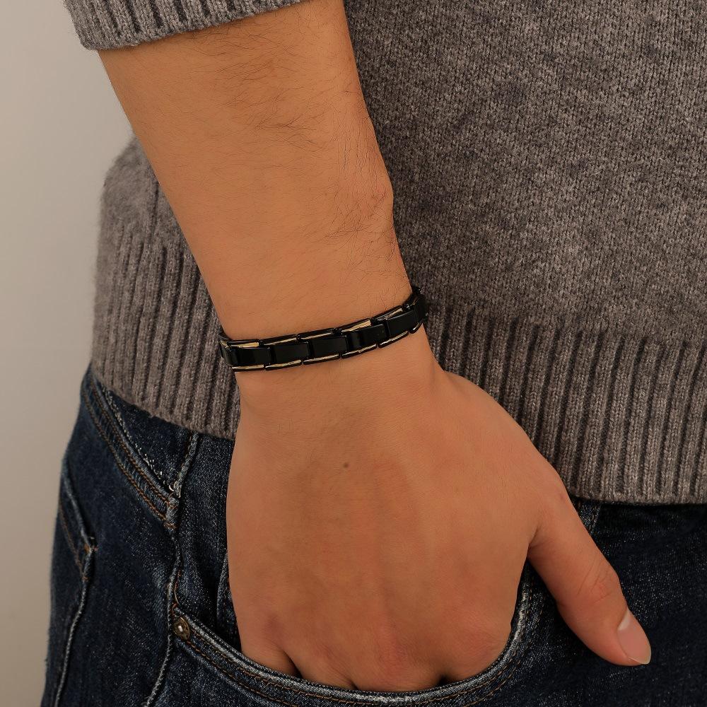 Retro Metal Magnet Bracelet Same Style Black Detachable Energy Bracelet Couple Accessories
