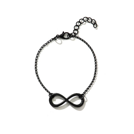 8-character buckle alloy metal bracelet simple retro personality auspicious bracelet jewelry