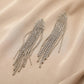 Explosive models full of diamond tassels long earrings fashion temperament show face small earrings ladies accessories