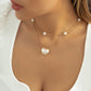 Jewelry Temperament Simple Heart Shaped Pearl Pendant Necklace Versatile Geometric Metal Chain Necklace Women