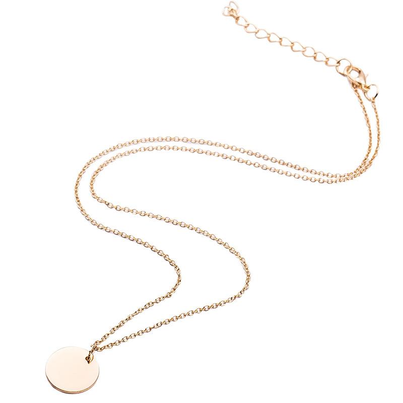 Simple Small Disc Thin Chain Temperament Clavicle Chain Simple Necklace Versatile Necklace Accessories