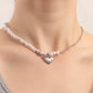 Jewelry fashion love imitation pearl beaded necklace female hot girl ins high sense choker