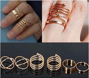 Vintage Exaggerated Knuckle Ring Fashion Simple Ring Jewelry Set