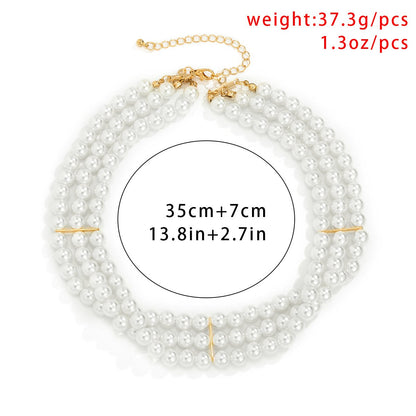 Jewelry Fashion Versatile Multilayer Clavicle Necklace Feminine Indifferent Pearl Beaded Necklace Female