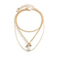 Jewelry Stacked Cross Metal Chain Necklace Temperament Imitation Pearl Pendant Snake Bone Chain Necklace Female