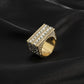 Jewelry hip-hop trendy square full diamond index finger ring personality punk metal diamond men's ring