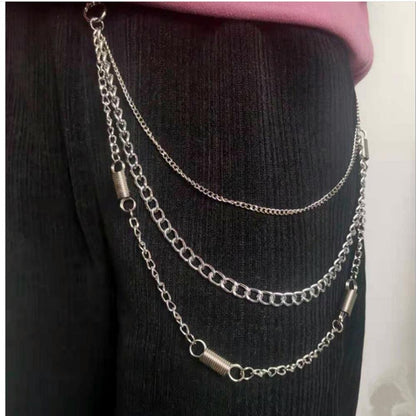 Jewelry Multilayer Retro Thick Chain Fashion Waist Jewelry Hip Hop Punk Metal Spring Jeans Chain