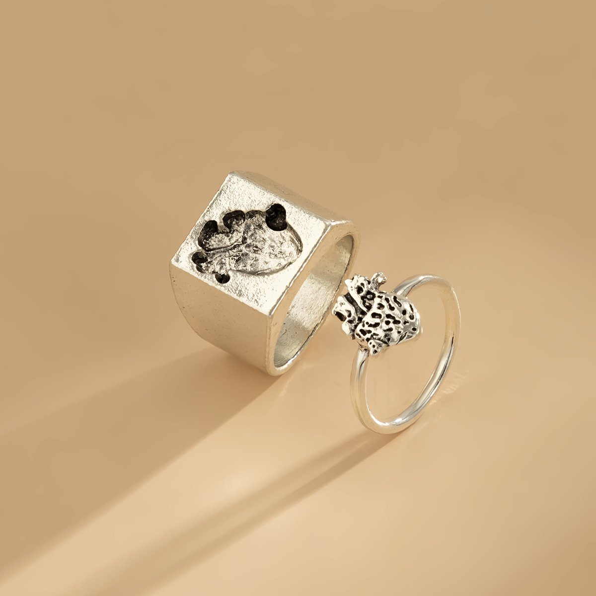 Jewelry creative personality metal radish ring jewelry retro old geometric index finger ring ring