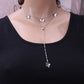 Jewelry Fashion Double Layer Alloy Butterfly Pendant Necklace Feminine Tassel Rhinestone Long Pendant