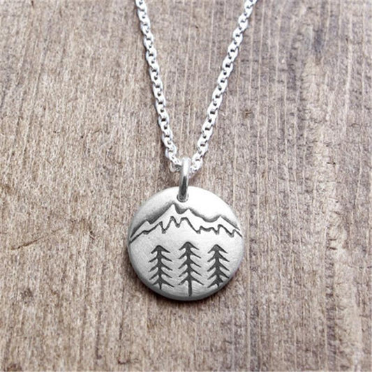 Explosive mountain necklace round natural barren mountain climbing clavicle chain