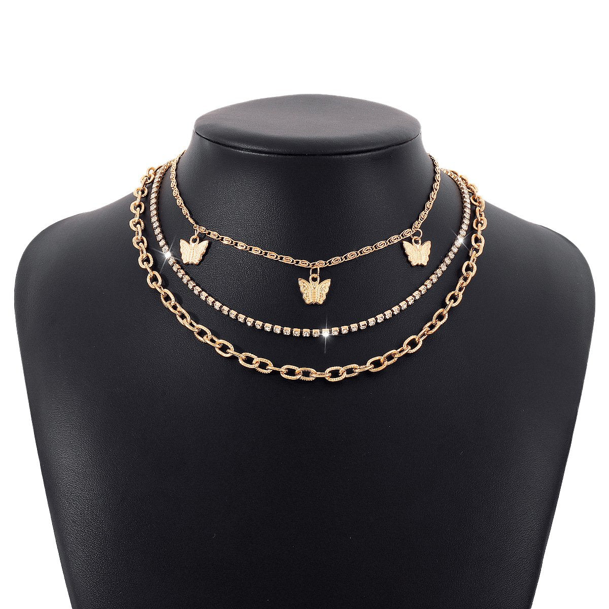 N151 Niche clavicle necklace butterfly claw chain sweet necklace stacked popular street shooting necklace