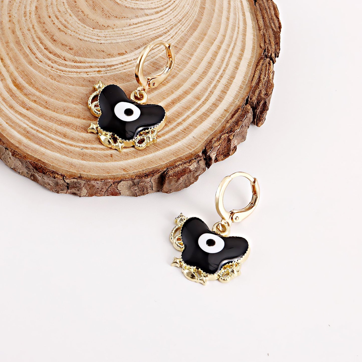 Jewelry ins color butterfly devil's eye pendant earrings female earrings high-end niche earrings