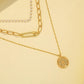 Necklace temperament fashion pearl compass pendant personality multi-layer clavicle chain accessories