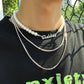Jewelry Fashion Pearl Chain Men's Necklace Trendy Hip Hop Personality Metal Letter Necklace Set