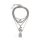 Jewelry punk key chain heart-shaped necklace female personality diamond-encrusted dragon-shaped rose multi-element necklace