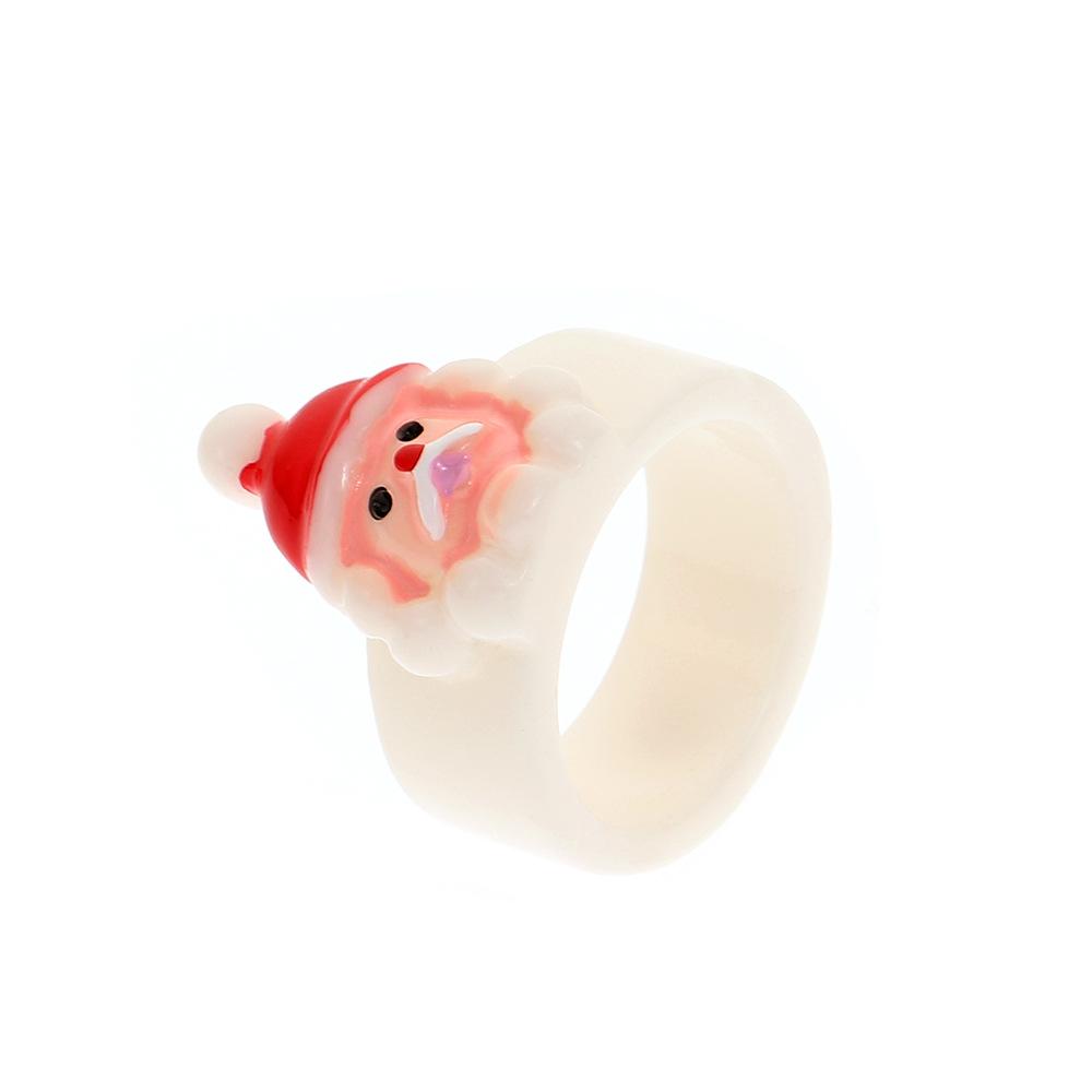 Christmas cartoon resin ring female fashion personality Santa Claus Christmas tree elk index finger ring cute ring