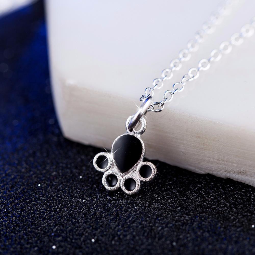 Jewelry Cute Cartoon Pendant Earring Necklace Set Female Cat Dog Claw Ear Stud Animal Accessories