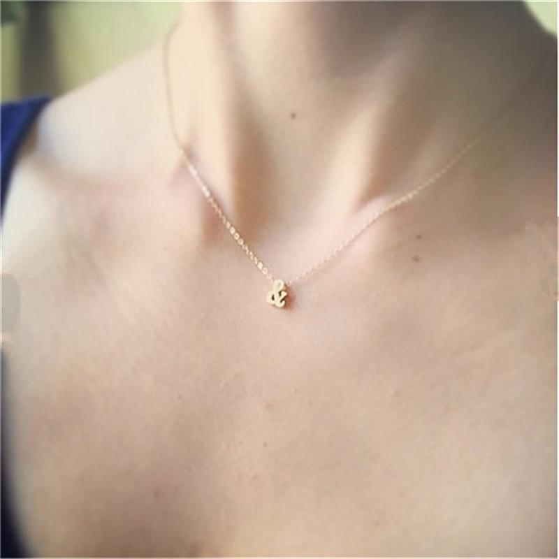Accessories Simple Personality Alphabet Necklace Links Meet & Choker Creative Dollar Necklace